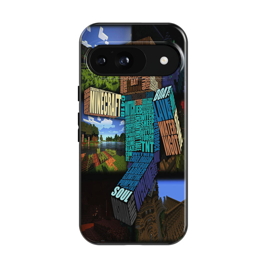 Minecraft Steve Typograpghy Google Pixel 9 | 10 Pro Case