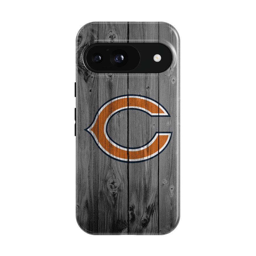 New Chicago Bears Nfl Logo Dark Wood Wallpaper Google Pixel 9 | 10 Pro Case