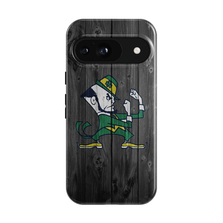 New University Of Notre Dame Logo Dark Wood Wallpaper Google Pixel 9 | 10 Pro Case