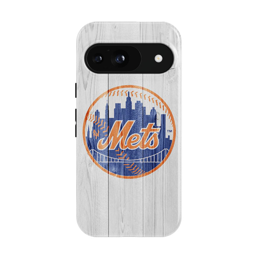 New York Mets White Wood Google Pixel 9 | 10 Pro Case