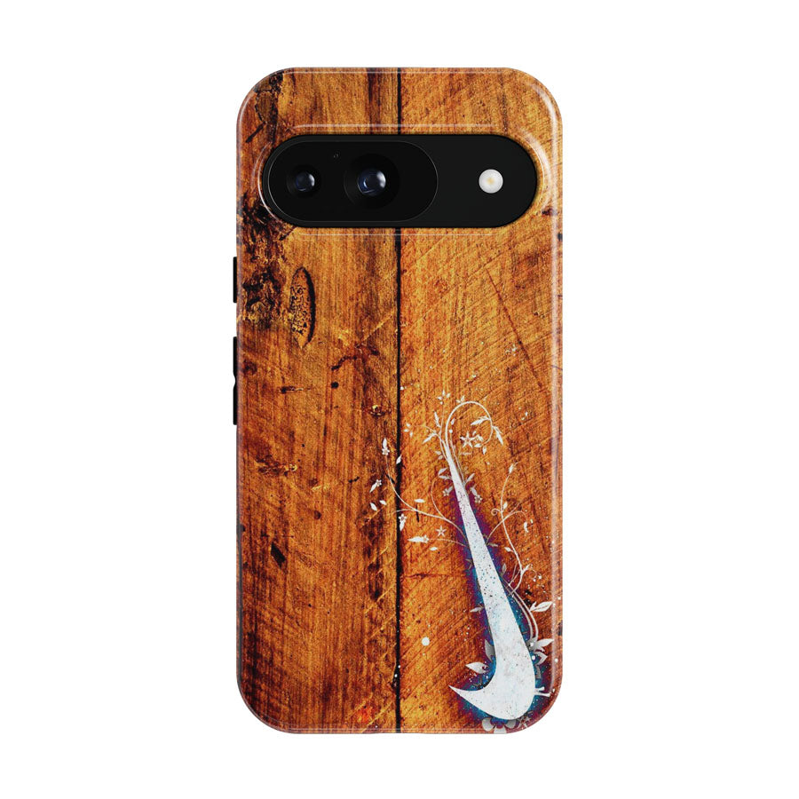 Nike Logo In Wood Google Pixel 9 | 10 Pro Case