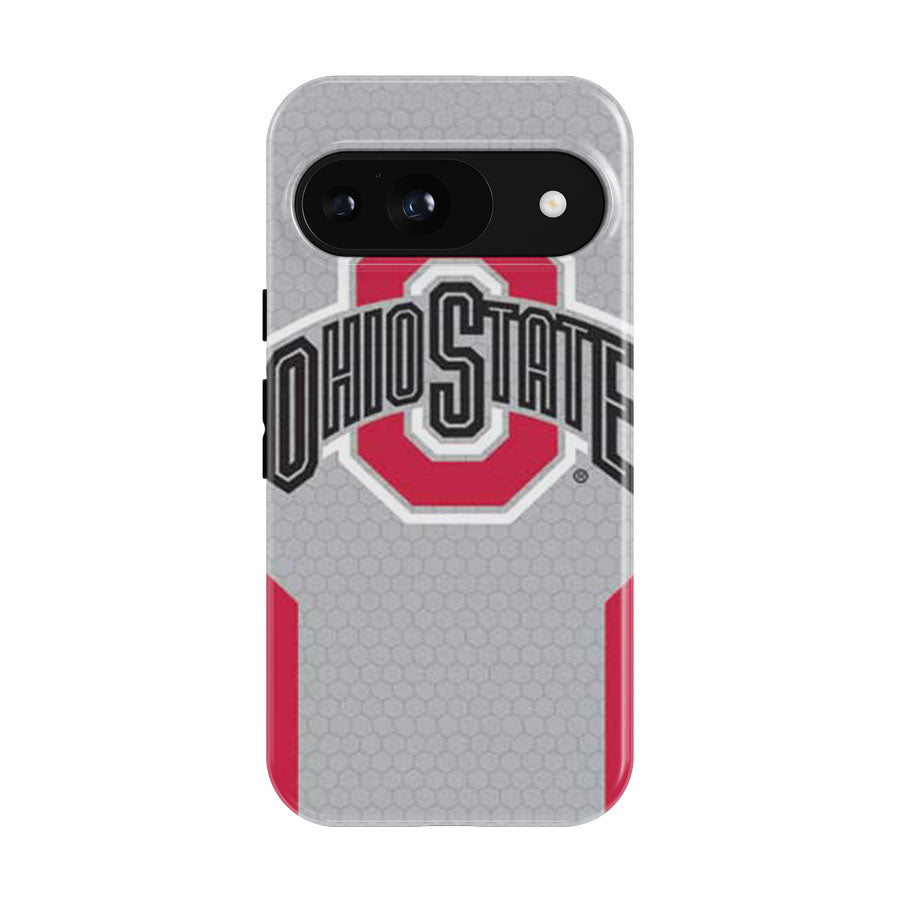 Ohio State Logo Honeycomb With Red Google Pixel 9 | 10 Pro Case