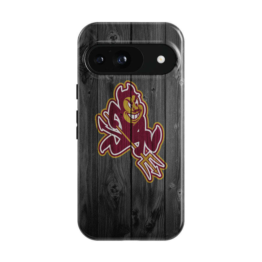 Old Arizona State Sun Devils Nfl Logo Dark Wood Wallpaper Google Pixel 9 | 10 Pro Case