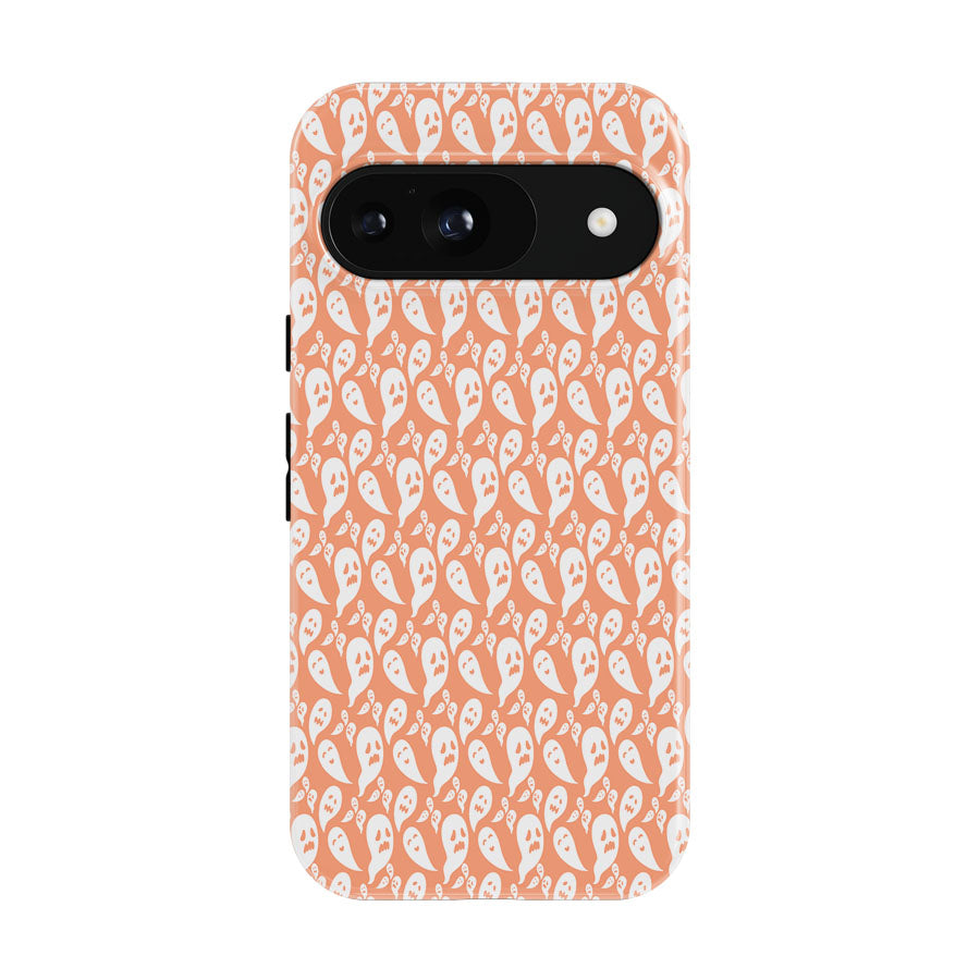 Peach Ghosts Pattern Halloween Google Pixel 9 | 10 Pro Case