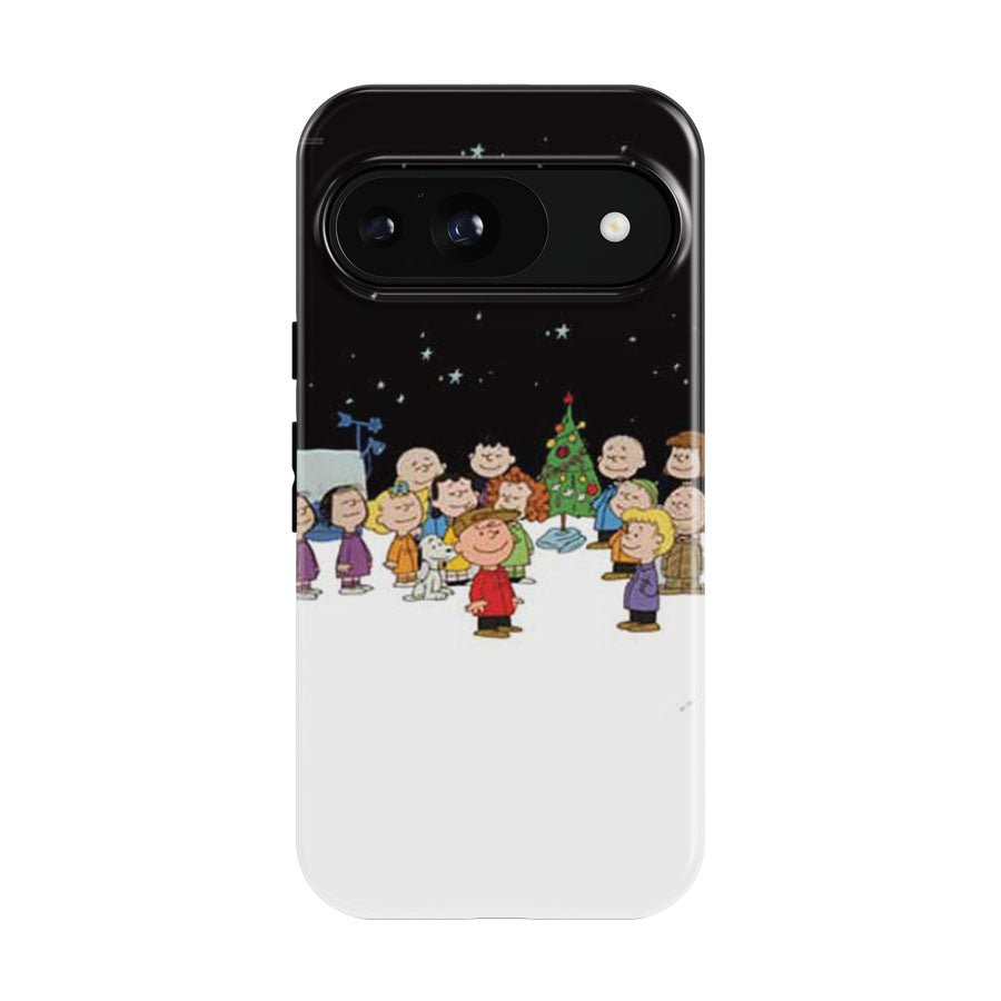 Peanuts Christmas Blk Sky Google Pixel 9 | 10 Pro Case