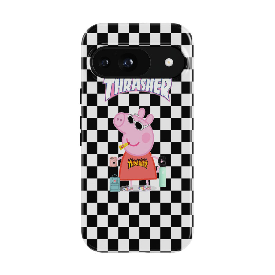 Peppa Pig Hypebeast Checkered Rainbow Google Pixel 9 | 10 Pro Case