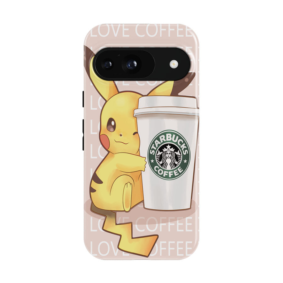 Pikachu With Starbucks Coffee Google Pixel 9 | 10 Pro Case