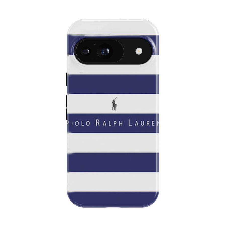 Polo Ralph Lauren Blue White Stripes Google Pixel 9 | 10 Pro Case