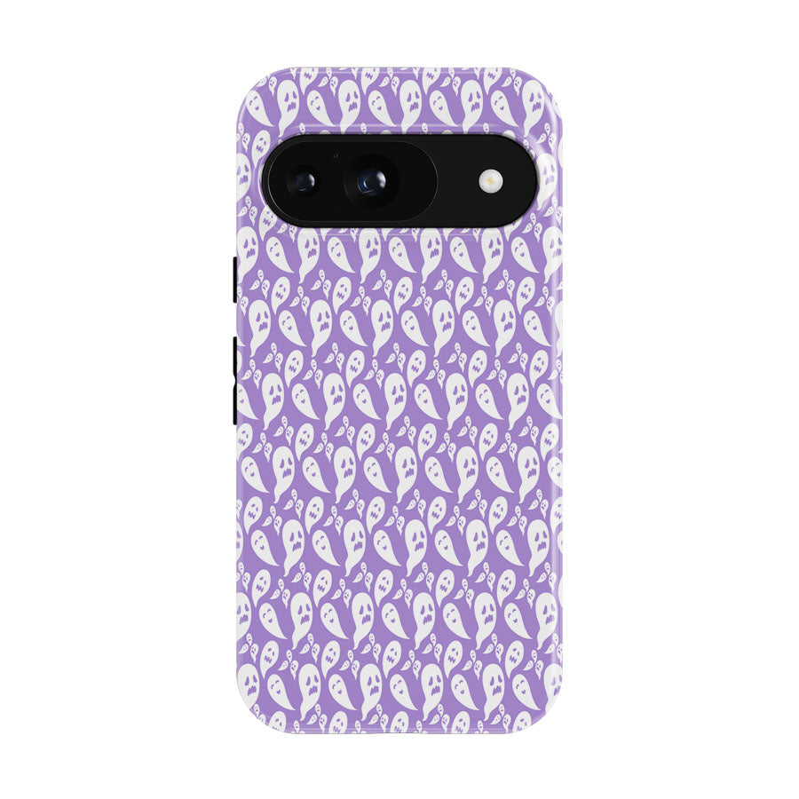 Purple Ghosts Pattern Halloween Google Pixel 9 | 10 Pro Case