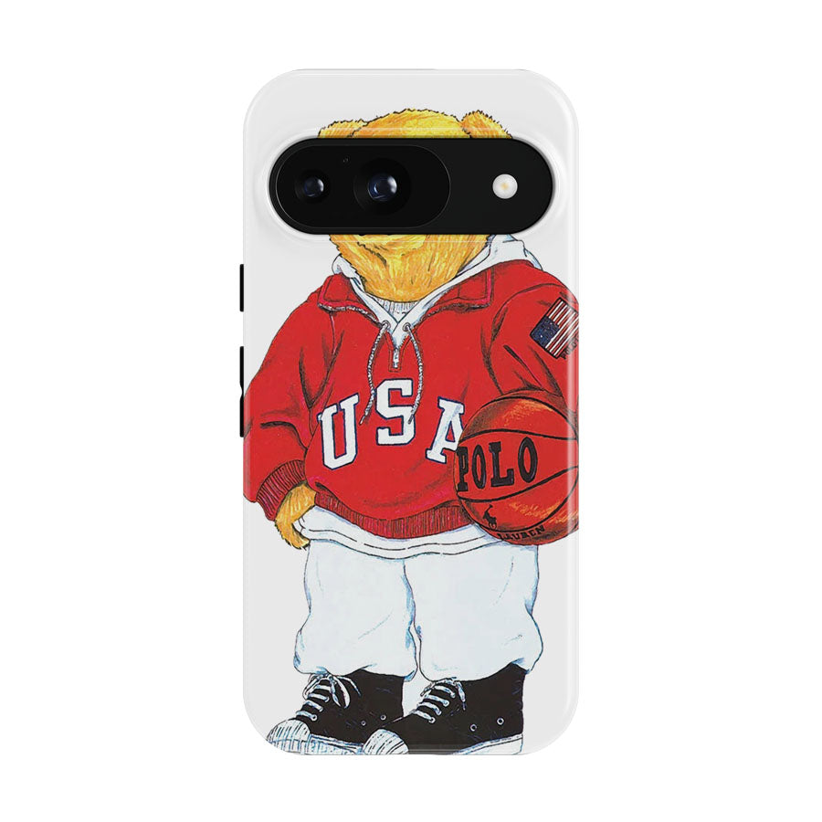 Red Basket Jacket Polo Bear Google Pixel 9 | 10 Pro Case