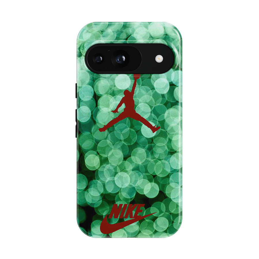 Red Nike Air Jordan Green Glitter Google Pixel 9 | 10 Pro Case