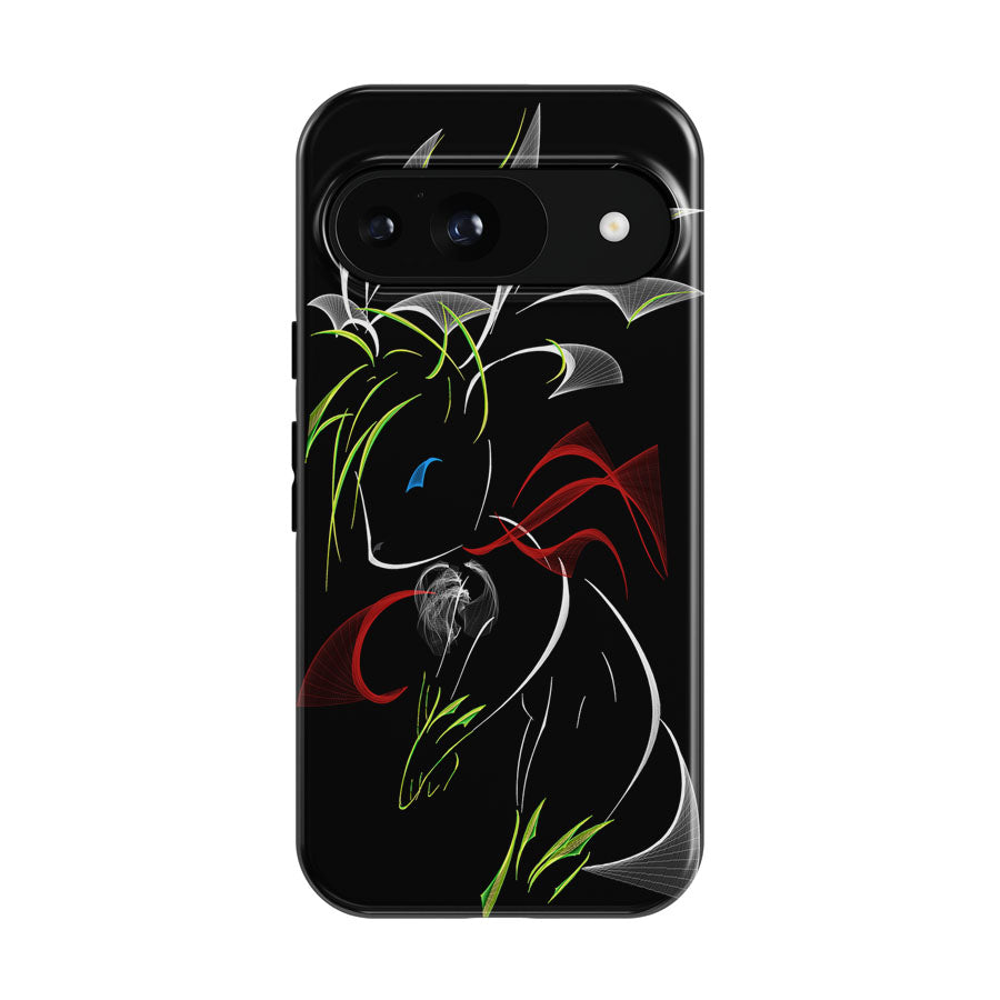 Shaymin Pokemon Line Art On Black Google Pixel 9 | 10 Pro Case