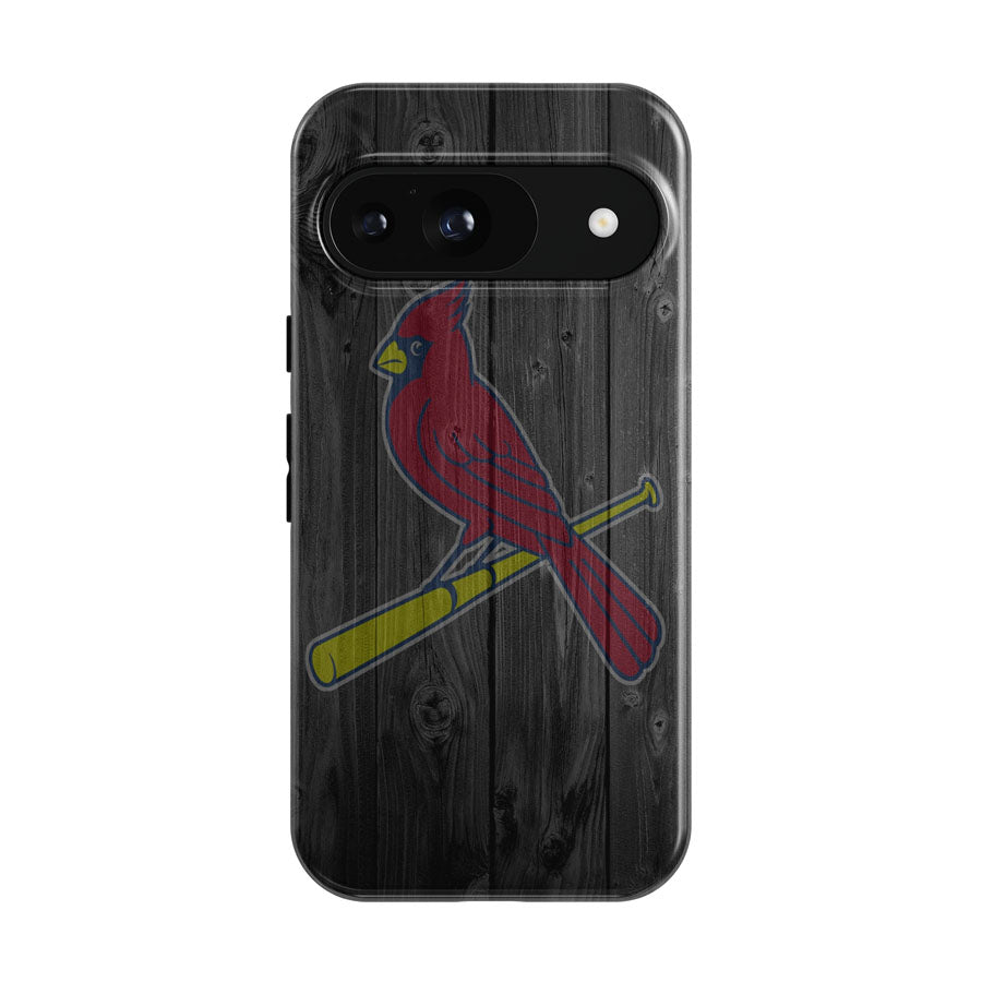 St Louis Cardinals Mlb Logo Dark Wood Wallpaper Google Pixel 9 | 10 Pro Case