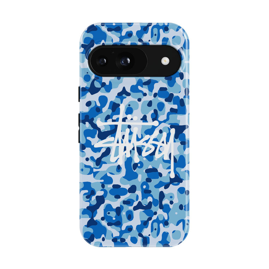 Stussy Bape Camouflage Blue Google Pixel 9 | 10 Pro Case