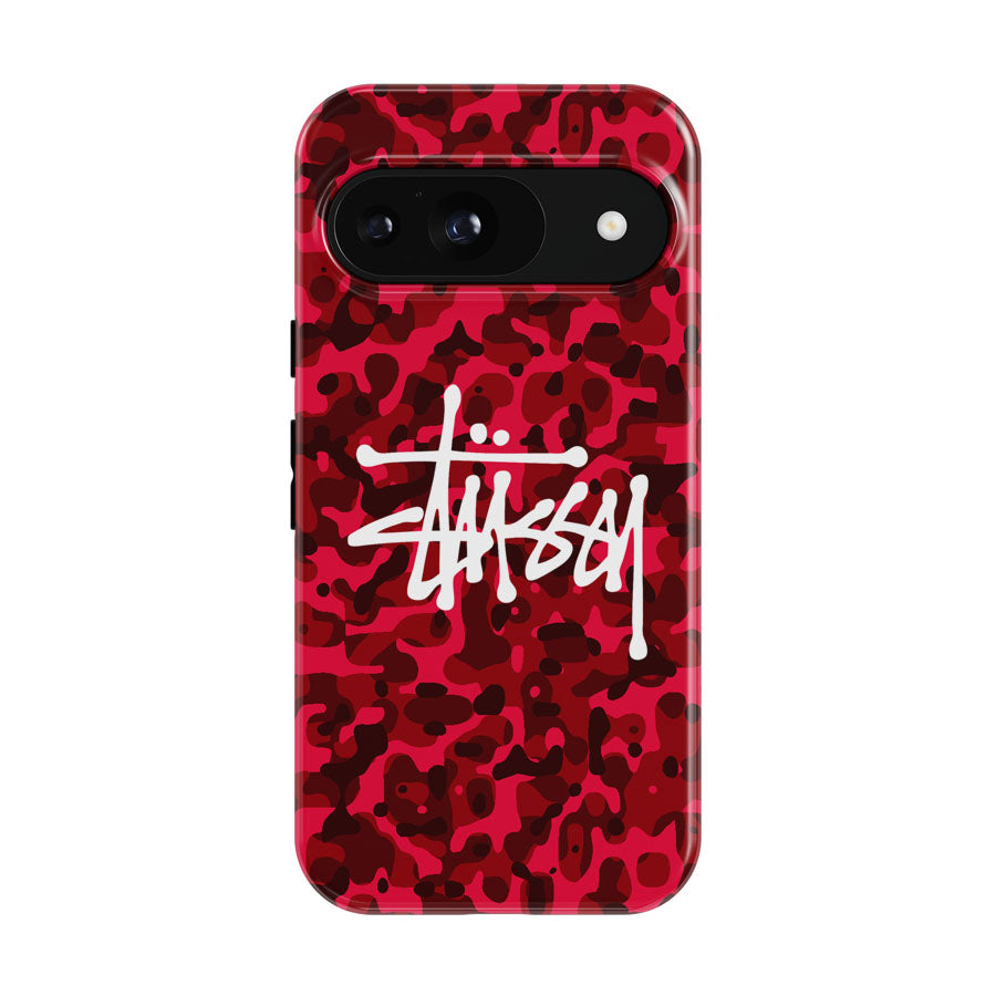 Stussy Bape Camouflage Red Google Pixel 9 | 10 Pro Case