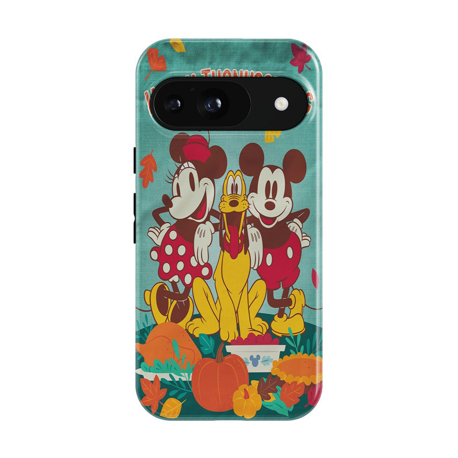 Thanksgiving Feast Mickey Mouse And Minnie Mouse Google Pixel 9 | 10 Pro Case