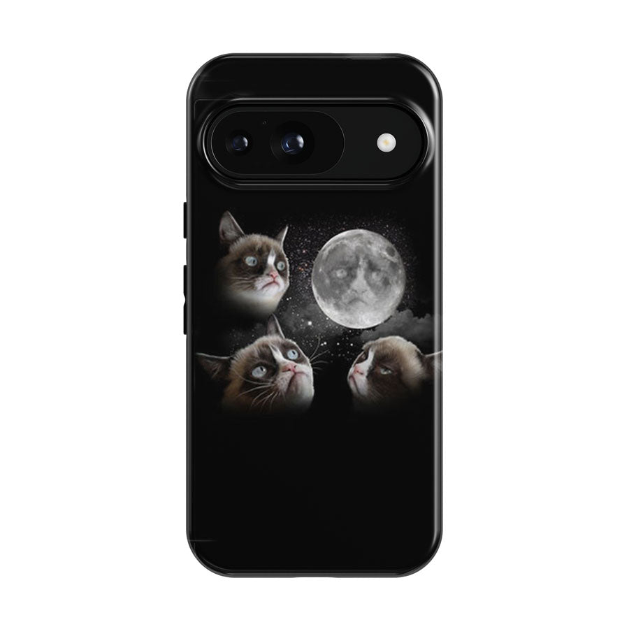 Three Grumpy Cat Moon Google Pixel 9 | 10 Pro Case