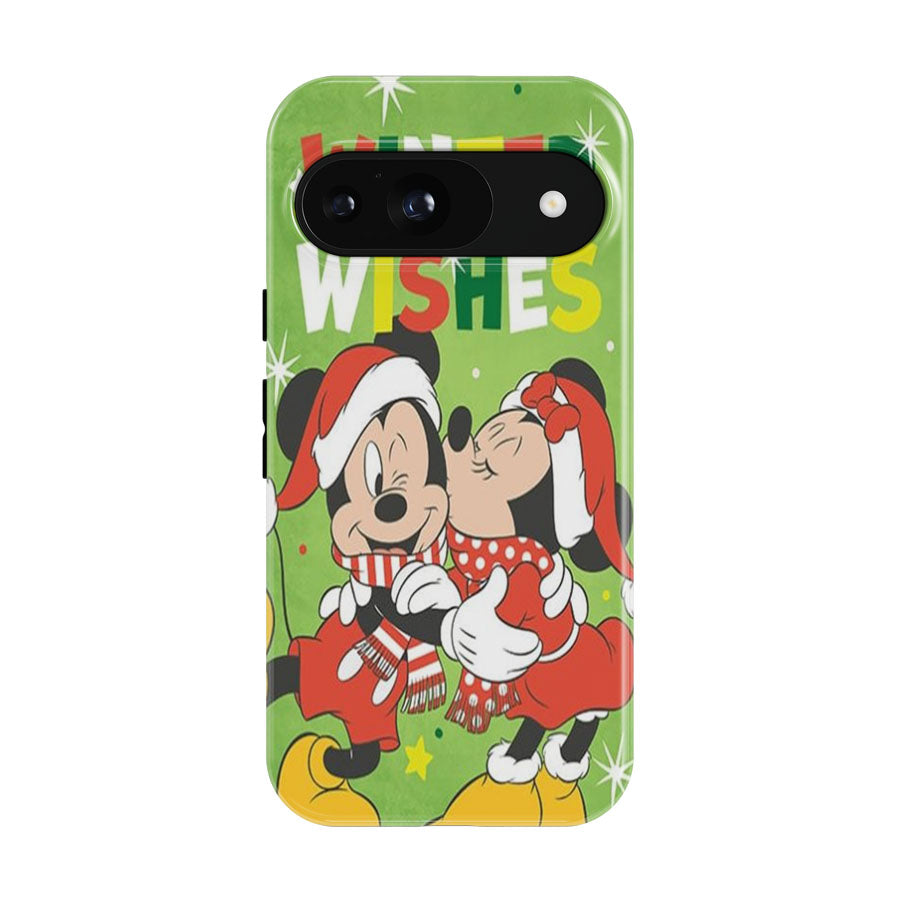 Winter Wishes Mickey And Minnie Google Pixel 9 | 10 Pro Case
