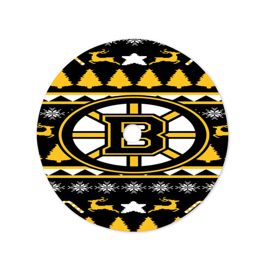 Boston Bruins Sweater Christmas Tree Skirt 36 X 36 Inch