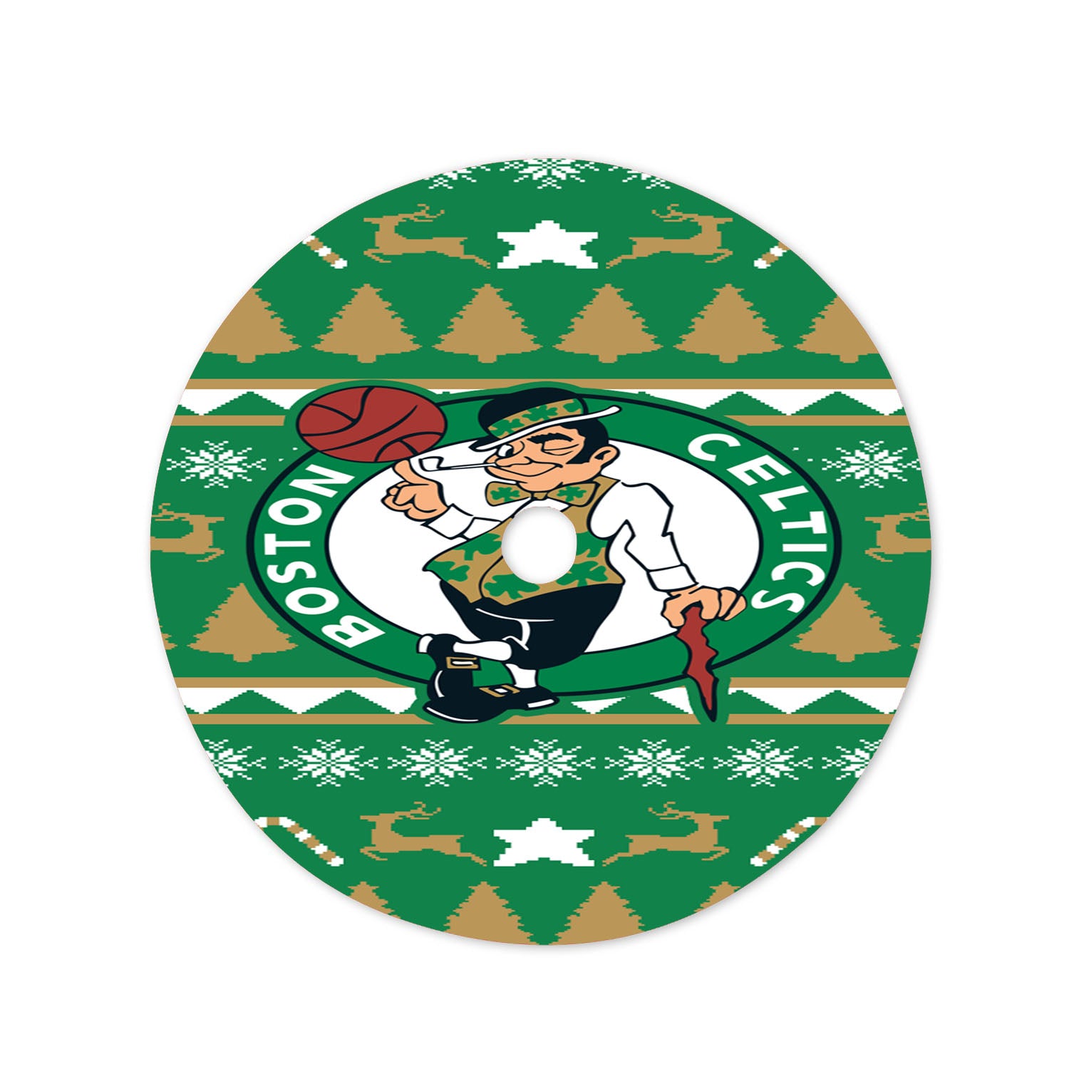Boston Celtics Sweater Christmas Tree Skirt 36 X 36 Inch