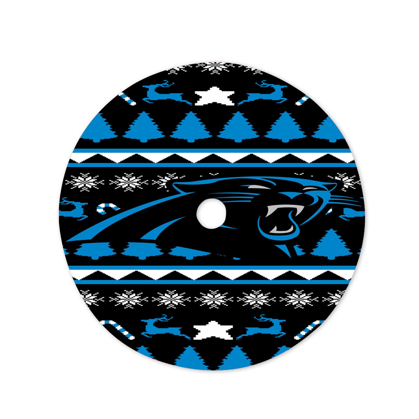 Carolina Panthers Sweater Christmas Tree Skirt 36 X 36 Inch