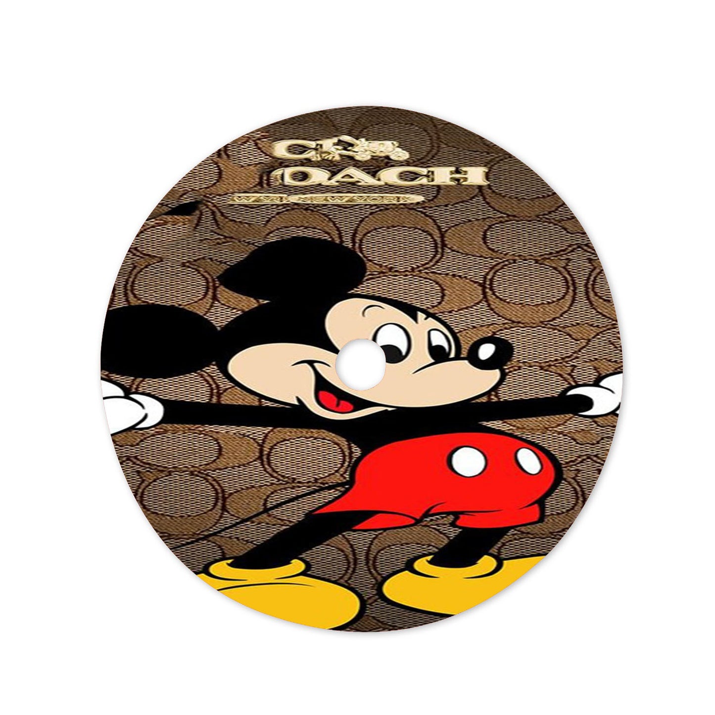 Coach Brown Mickey Mouse 2 Christmas Tree Skirt 36 X 36 Inch
