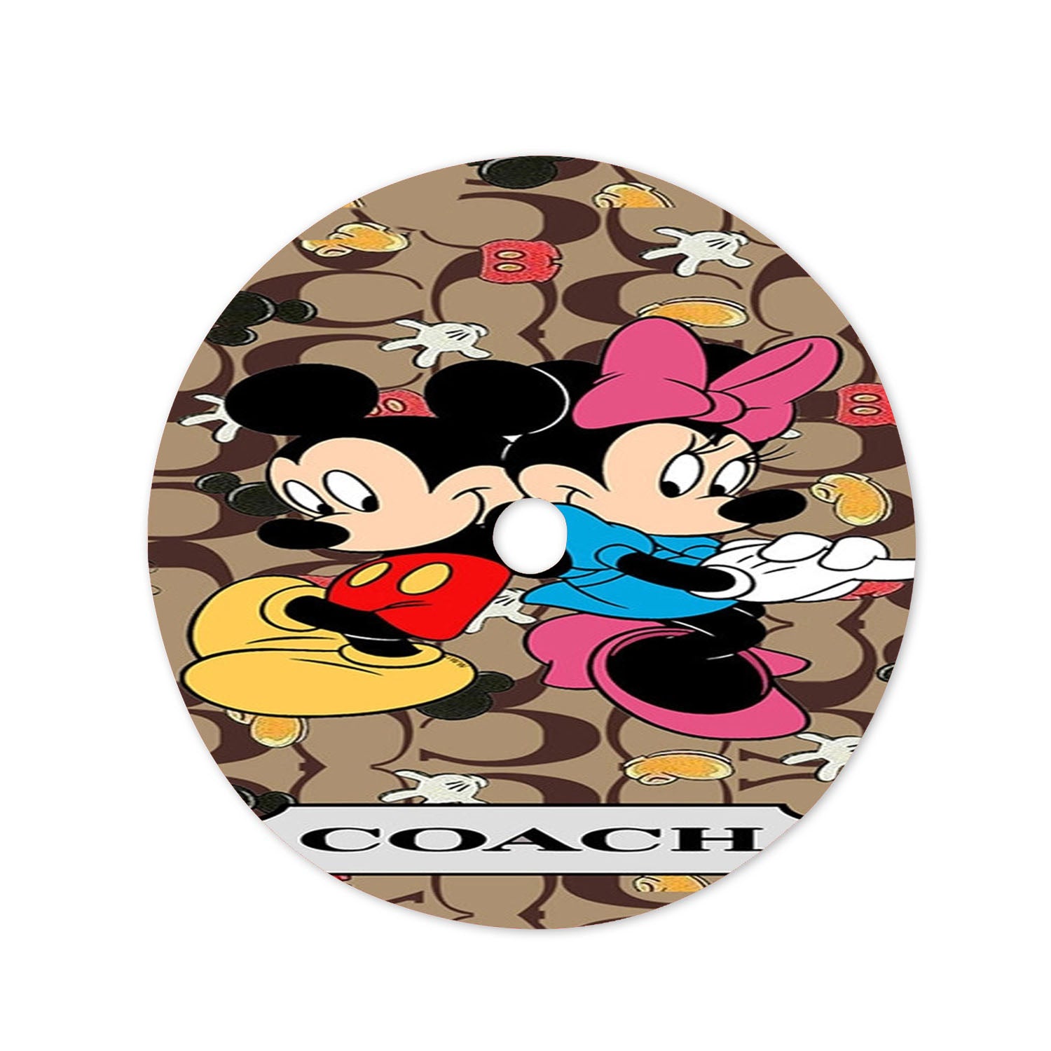 Coach Mickey Minnie Mouse Love Christmas Tree Skirt 36 X 36 Inch