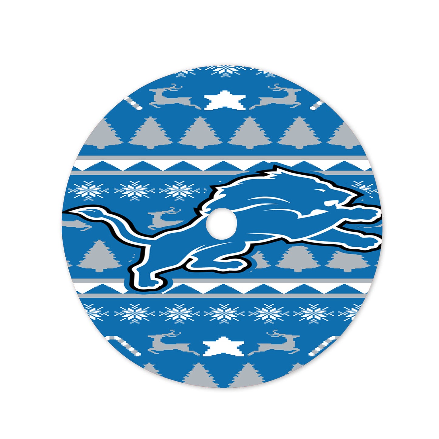Detroit Lions Sweater Christmas Tree Skirt 36 X 36 Inch