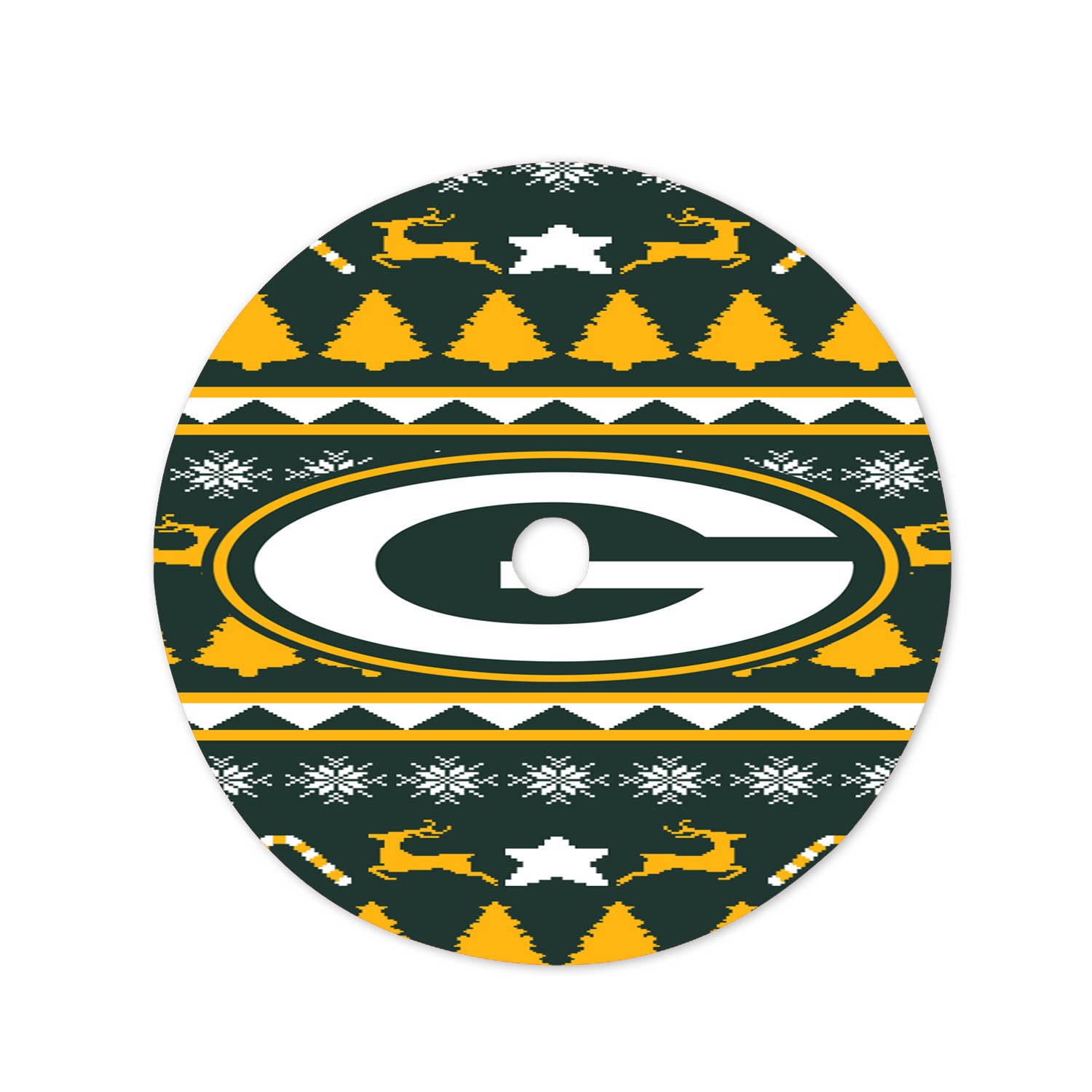 Green Bay Packers Sweater Christmas Tree Skirt 36 X 36 Inch