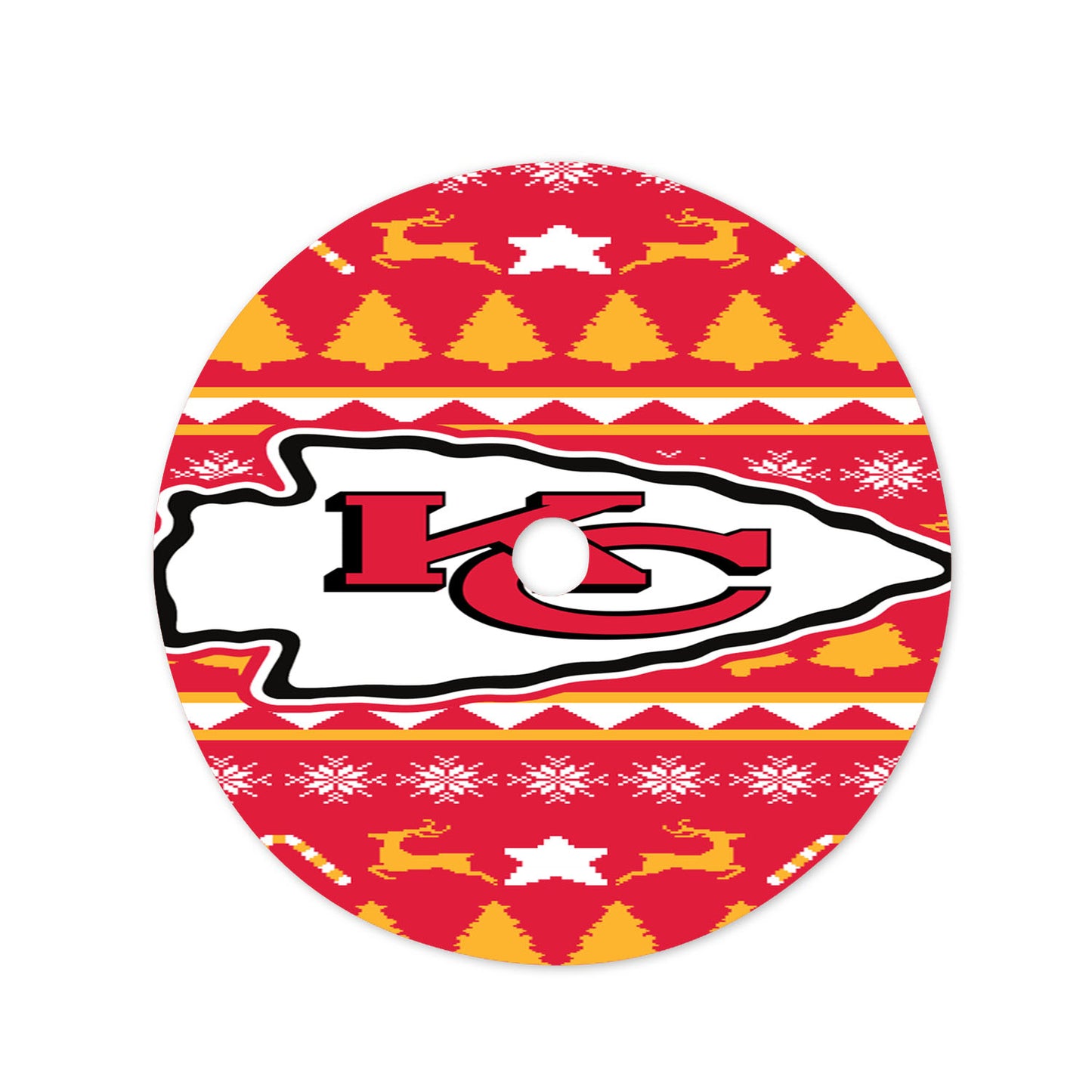 Kansas City Chiefs Sweater Christmas Tree Skirt 36 X 36 Inch