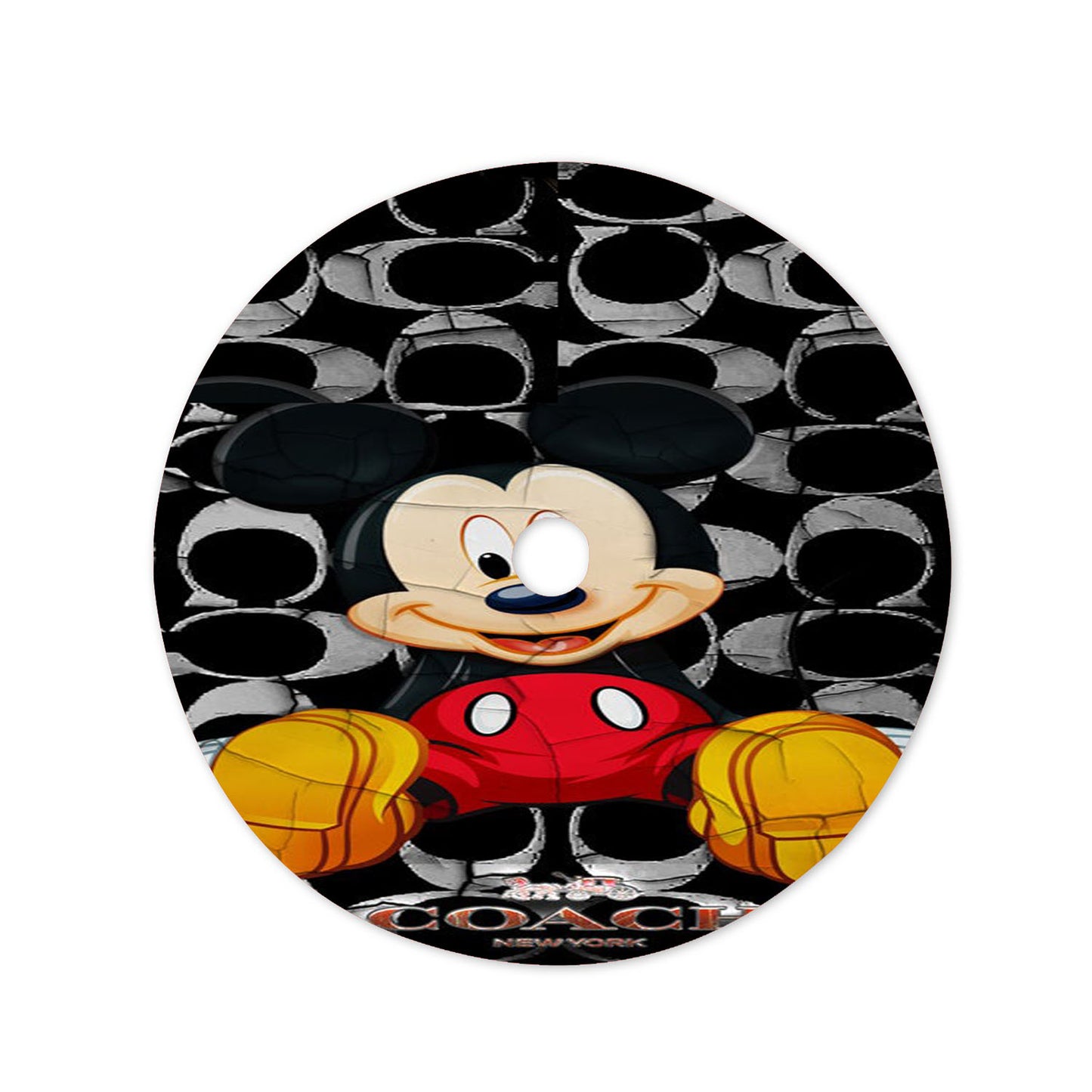 Mickey Mouse Coach Black 5 Christmas Tree Skirt 36 X 36 Inch