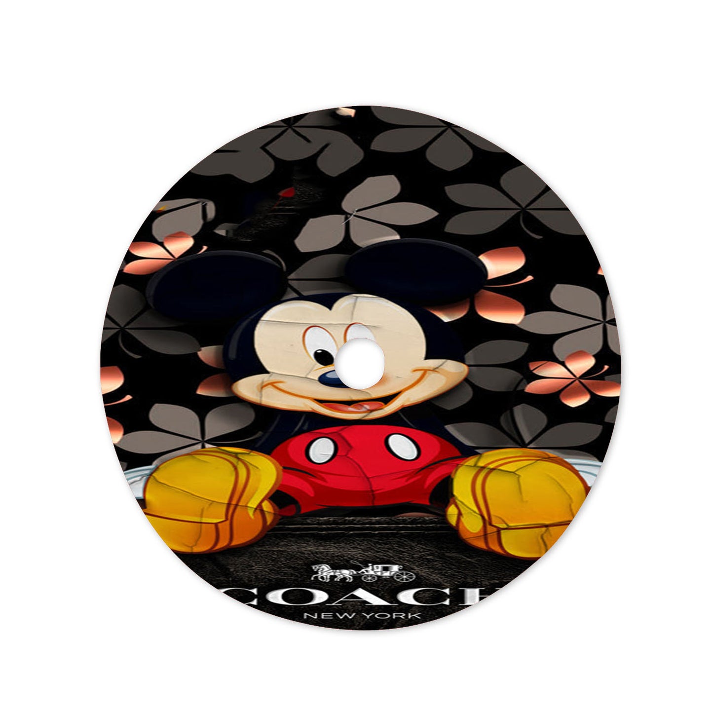 Mickey Mouse Coach Black Flowers Christmas Tree Skirt 36 X 36 Inch