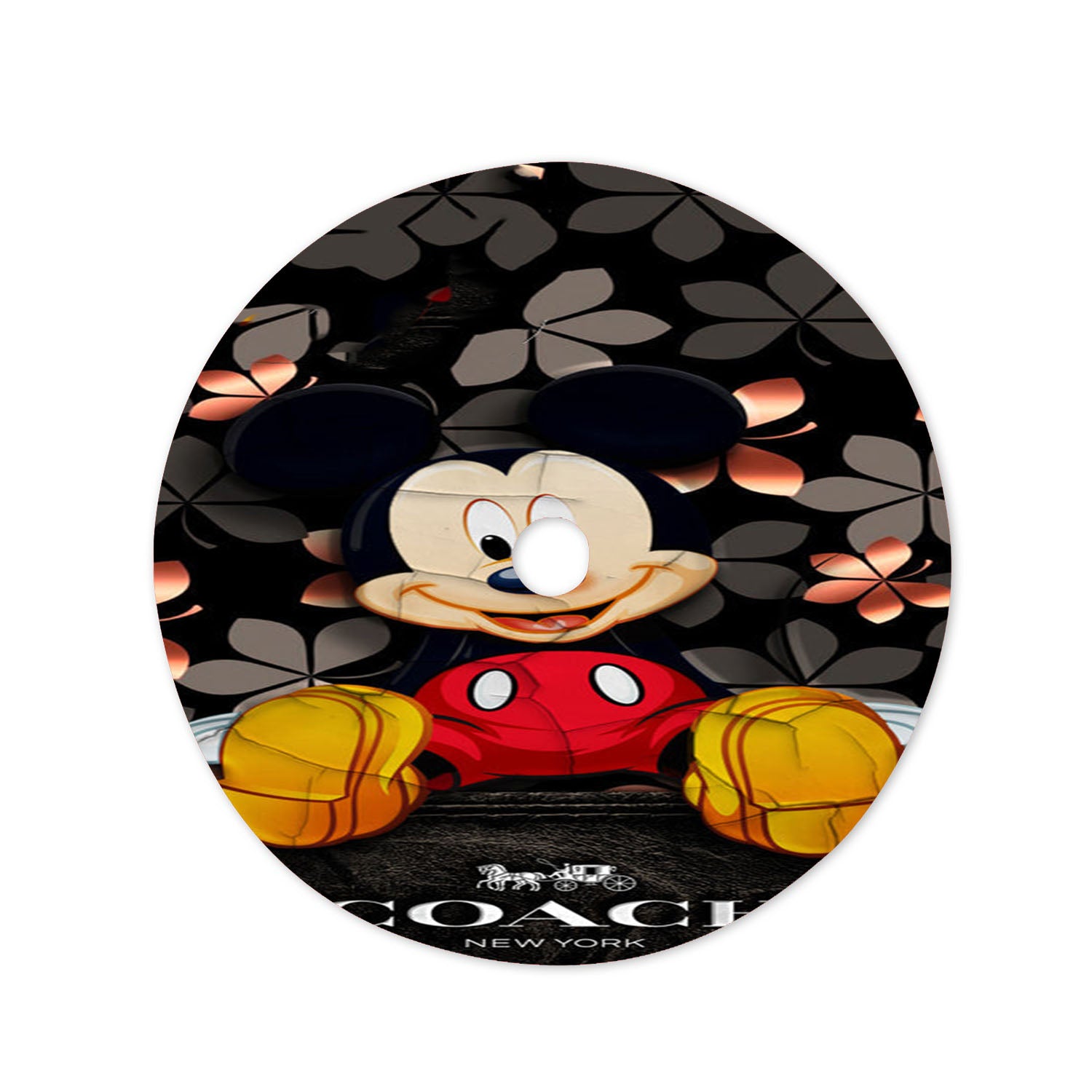 Mickey Mouse Coach Black Flowers Christmas Tree Skirt 36 X 36 Inch