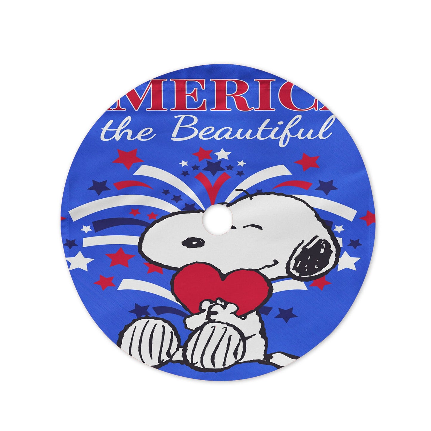 Peanuts America The Beautiful Snoopy Christmas Tree Skirt 36 X 36 Inch