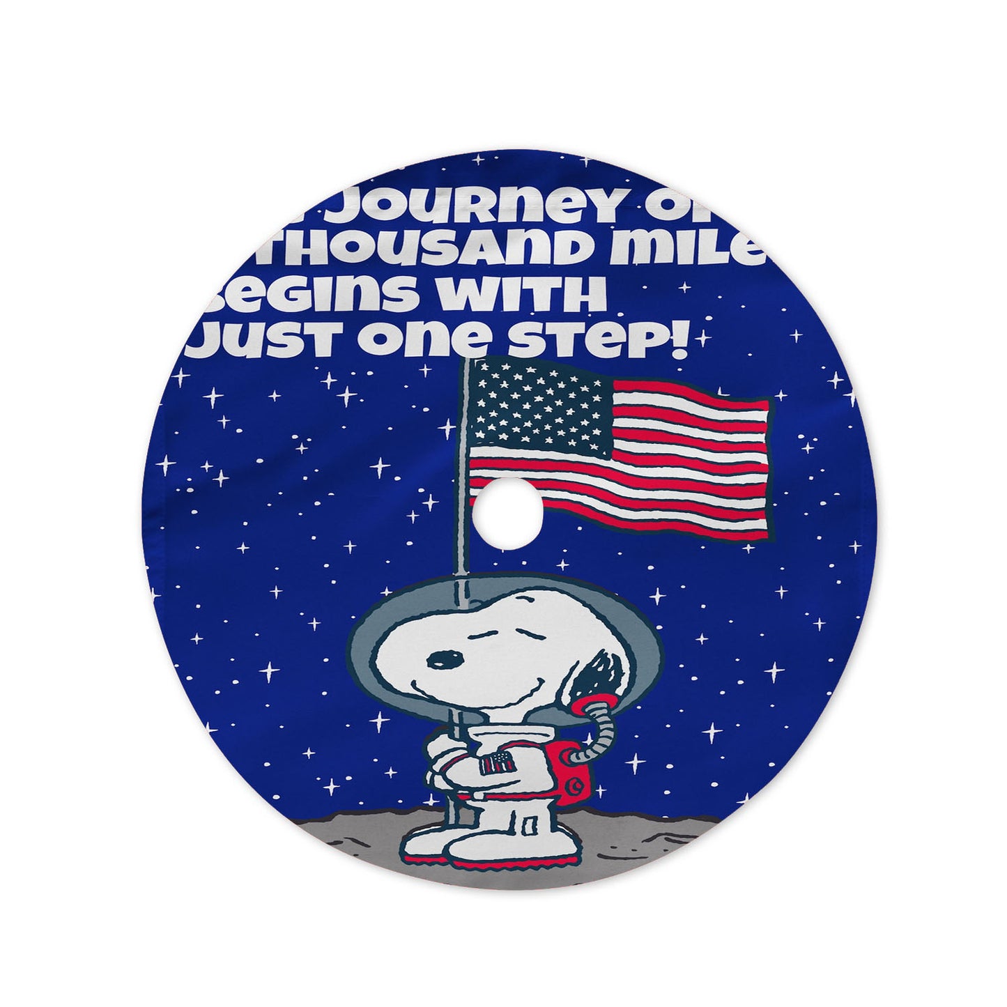 Peanuts Astronaut Snoopy One Step Christmas Tree Skirt 36 X 36 Inch