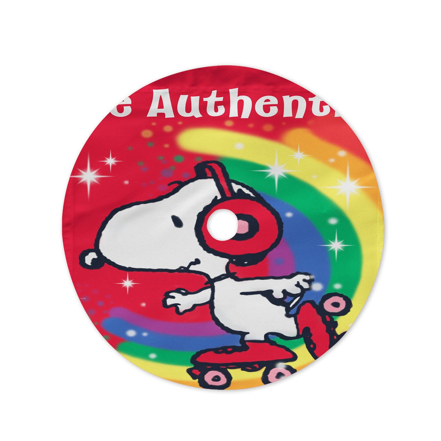 Peanuts Be Authentic Snoopy Roller-Skate Christmas Tree Skirt 36 X 36 Inch