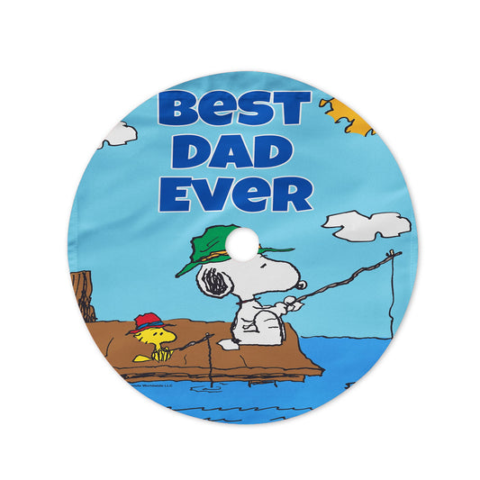 Peanuts Best Dad Ever Gone Fishing Snoopy Christmas Tree Skirt 36 X 36 Inch
