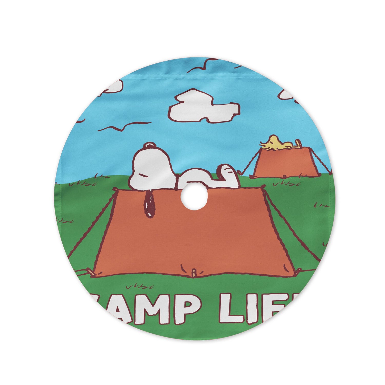 Peanuts Camp Life Snoopy Christmas Tree Skirt 36 X 36 Inch