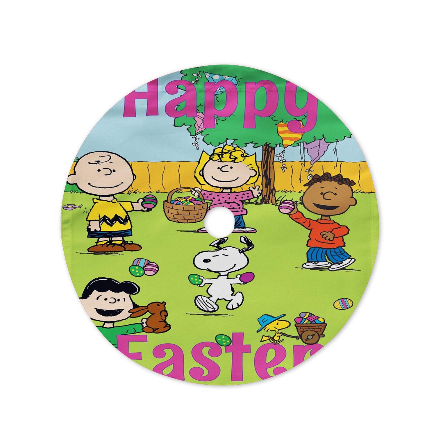Peanuts Charlie Brown And Snoopy Easter Christmas Tree Skirt 36 X 36 Inch