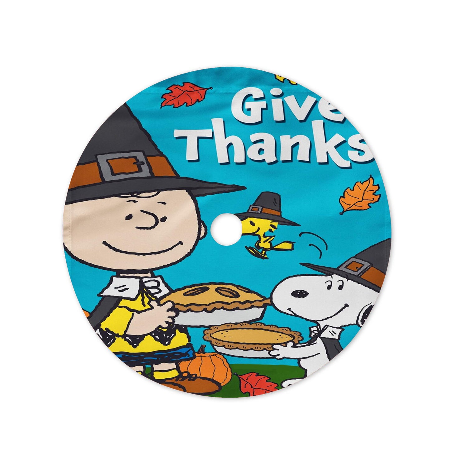 Peanuts Charlie Brown And Snoopy Thanksgiving Christmas Tree Skirt 36 X 36 Inch