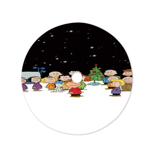 Peanuts Blk Sky Christmas Tree Skirt 36 X 36 Inch