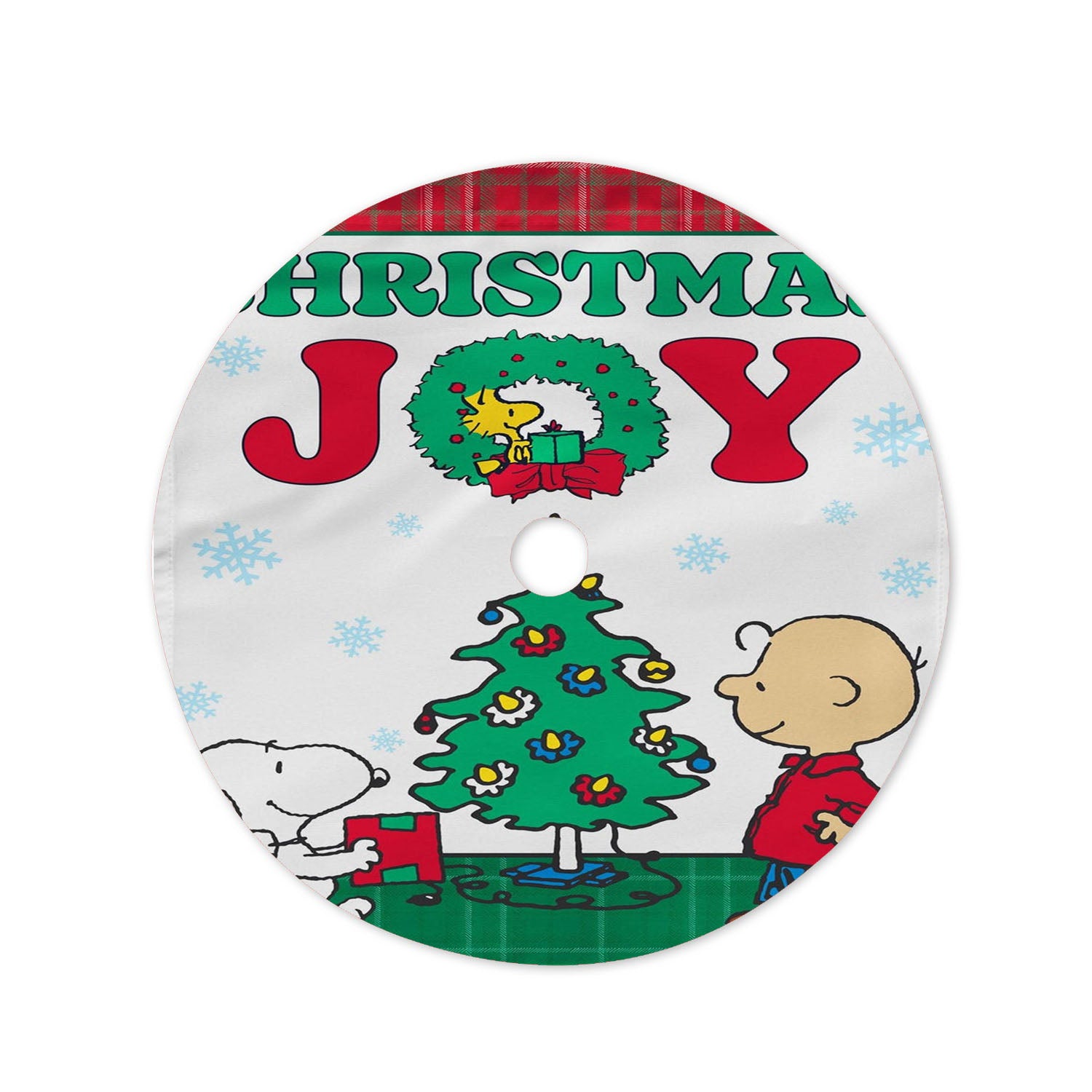 Peanuts Joy Christmas Tree Skirt 36 X 36 Inch
