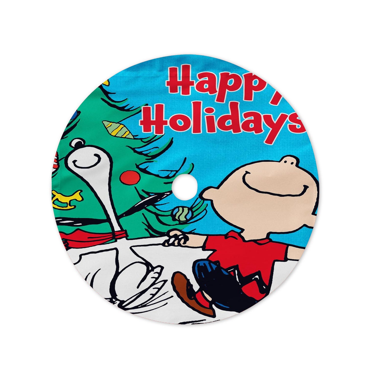 Peanuts Snoopy And Charlie Brown Christmas Tree Skirt 36 X 36 Inch