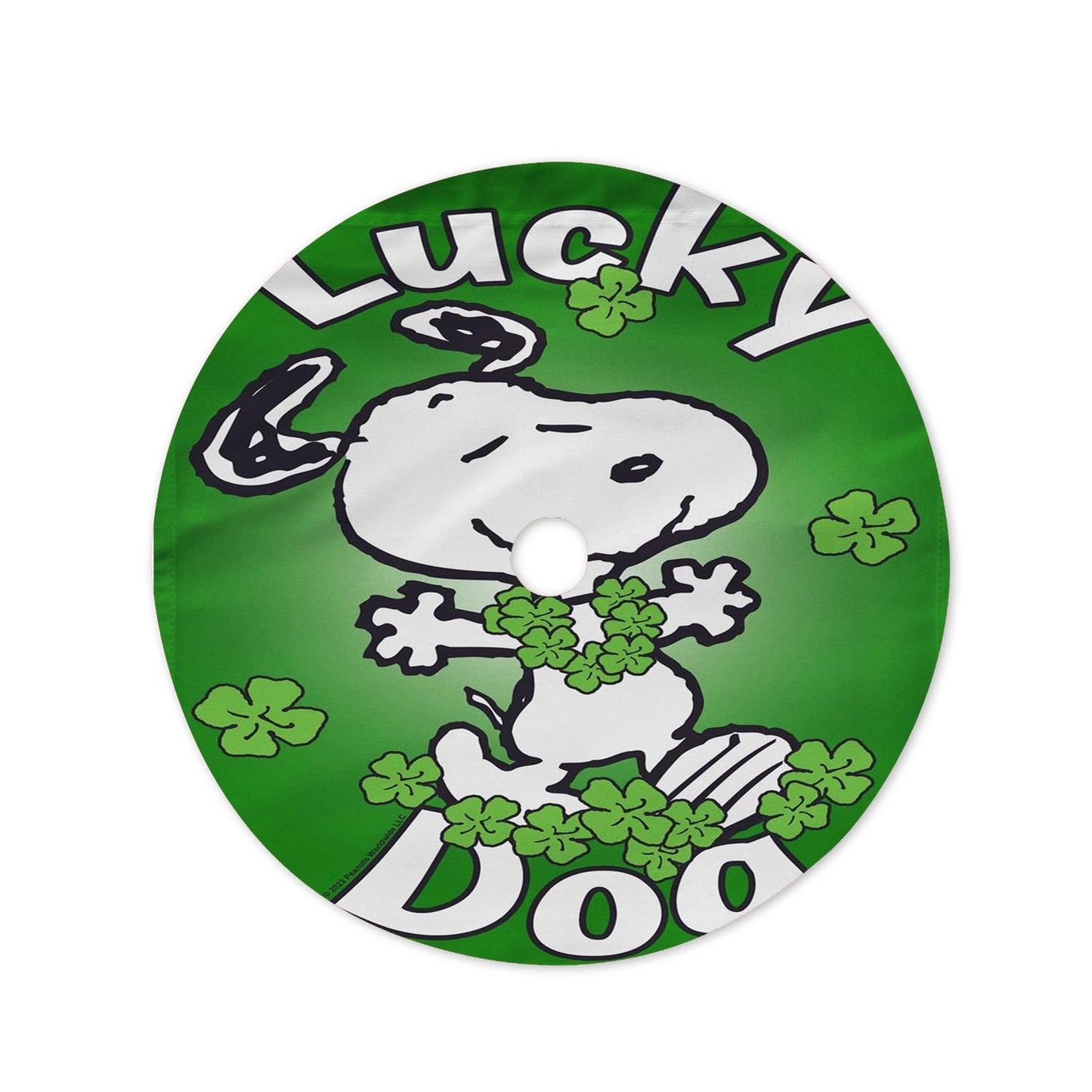 Peanuts Clover Dancing Snoopy Christmas Tree Skirt 36 X 36 Inch