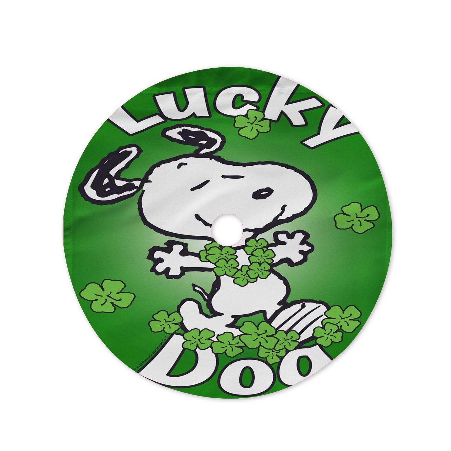 Peanuts Clover Dancing Snoopy Christmas Tree Skirt 36 X 36 Inch