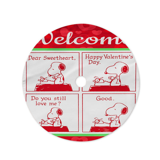 Peanuts Comic Strip Valentine Snoopy Christmas Tree Skirt 36 X 36 Inch
