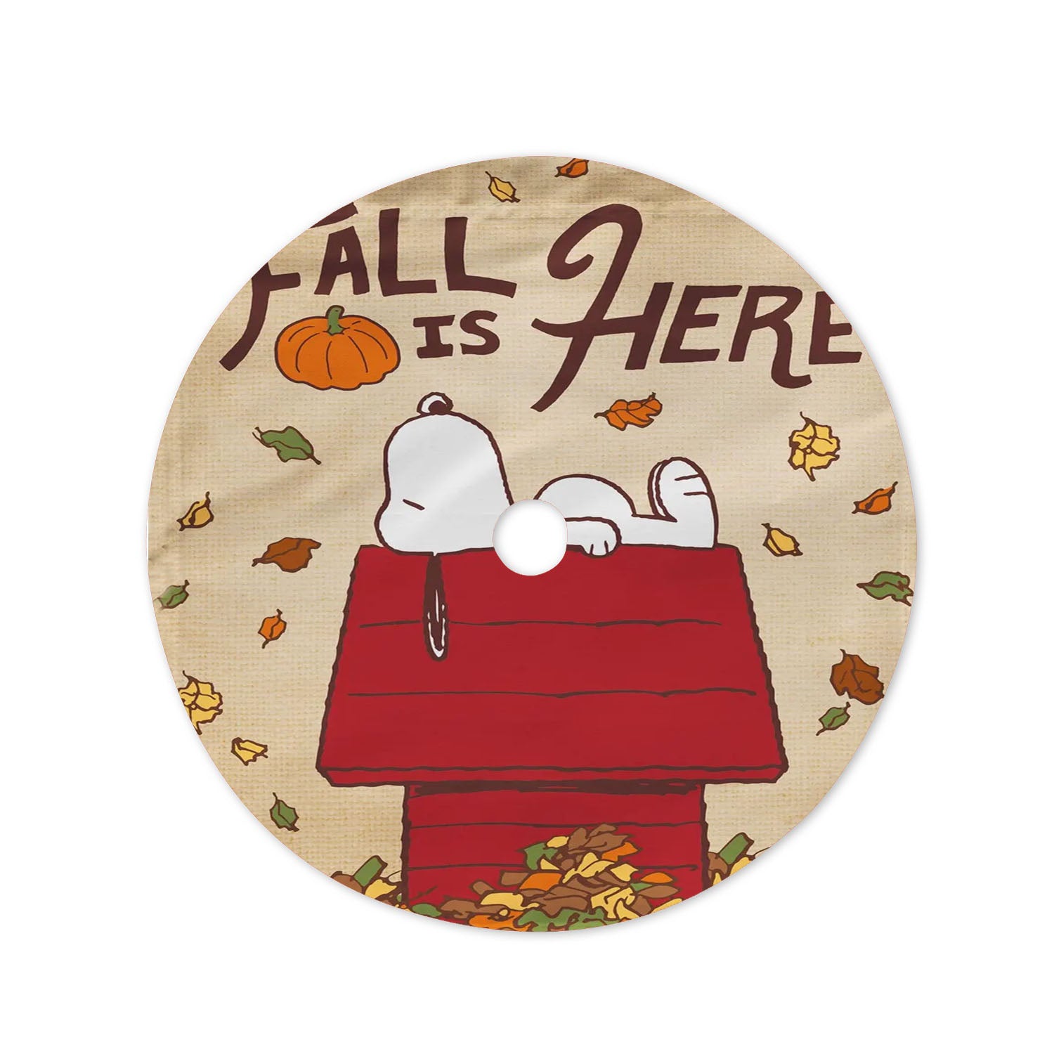 Peanuts Fall Christmas Tree Skirt 36 X 36 Inch