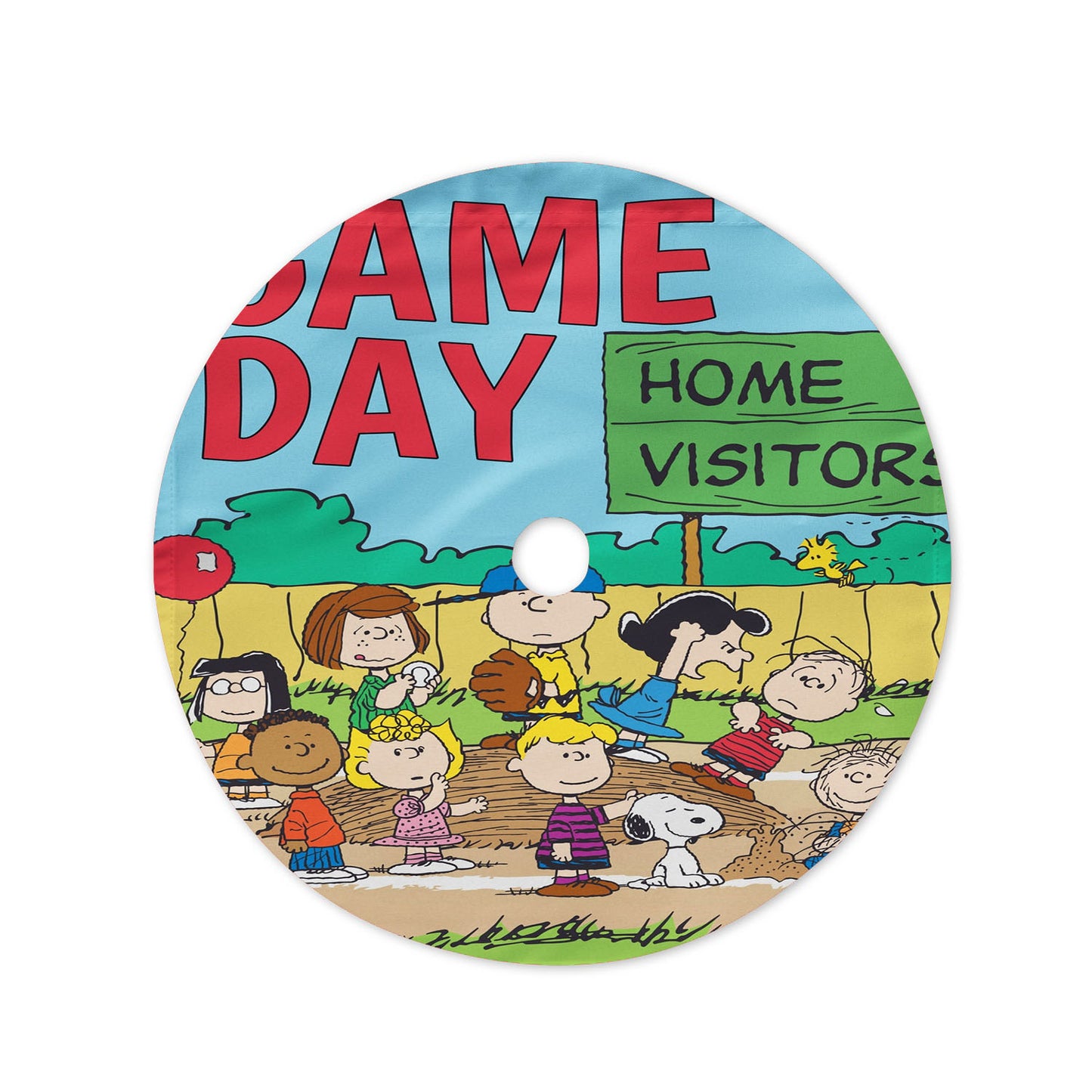 Peanuts Game Day Christmas Tree Skirt 36 X 36 Inch