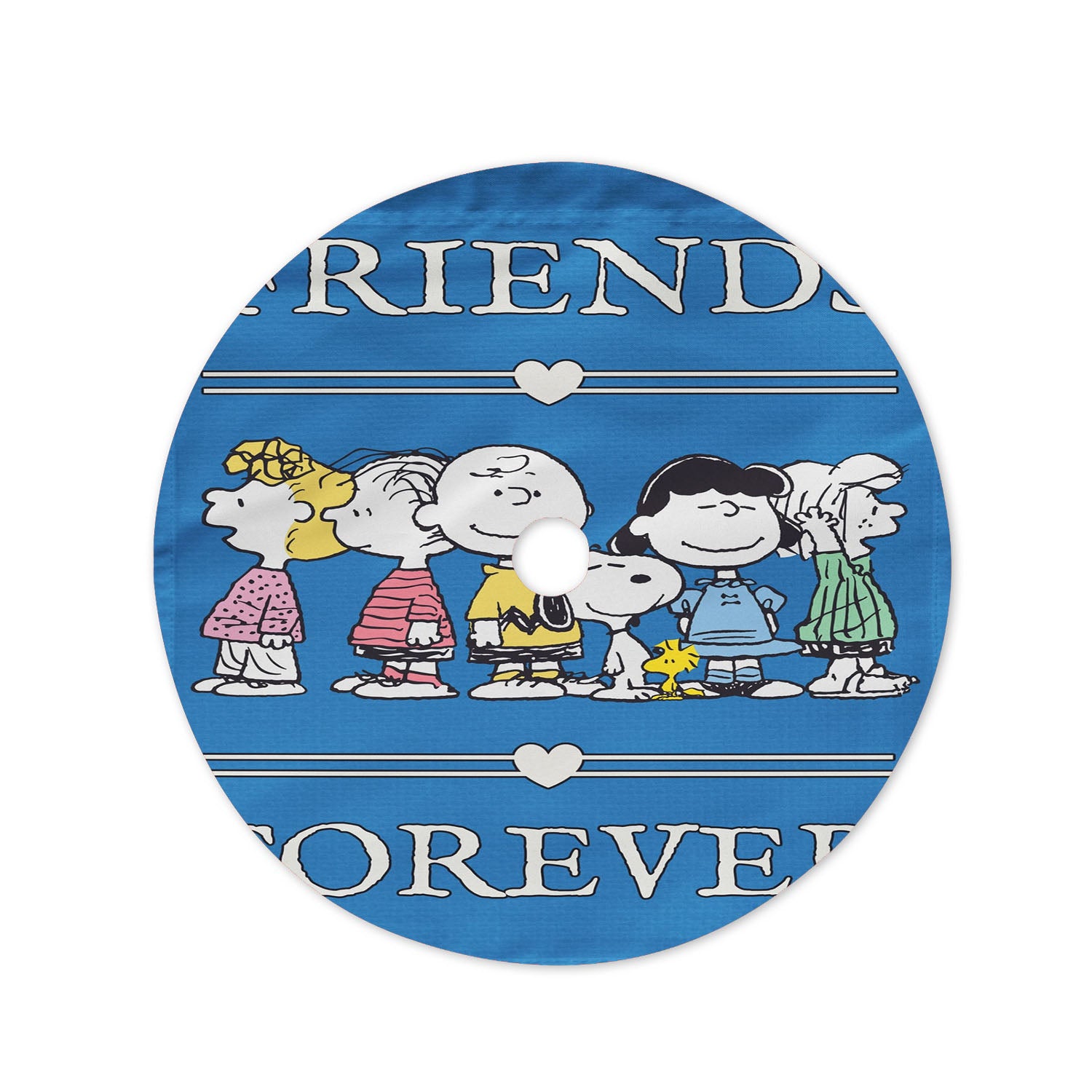 Peanuts Gang Friends Forever Christmas Tree Skirt 36 X 36 Inch