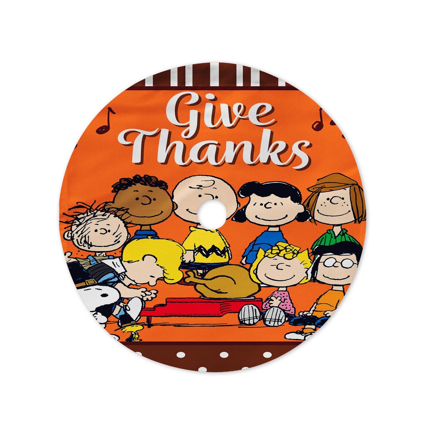Peanuts Gang Give Thanks Thanksgiving Christmas Tree Skirt 36 X 36 Inch